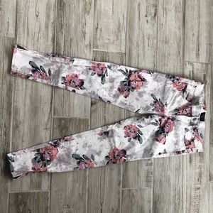 Floral print jeans